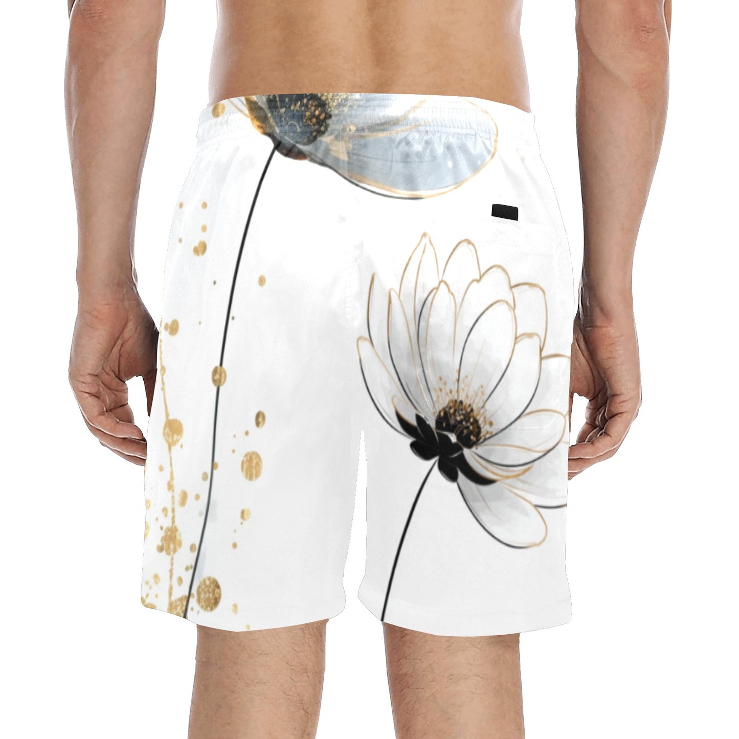 "MOONCAKE" Mid-Length Beach Shorts
