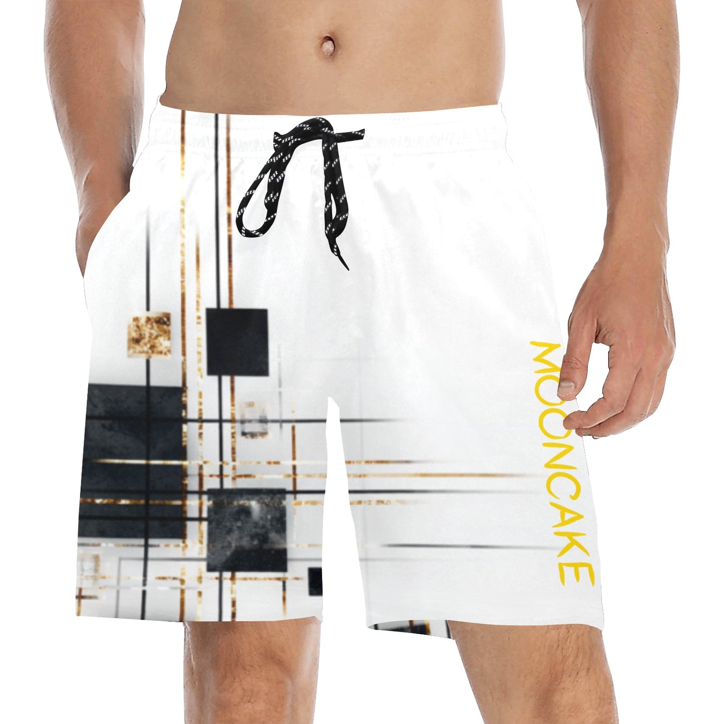 "MOONCAKE" Mid-Length Beach Shorts