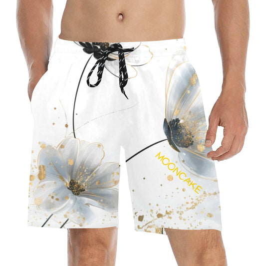 "MOONCAKE" Mid-Length Beach Shorts